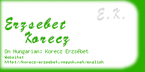 erzsebet korecz business card